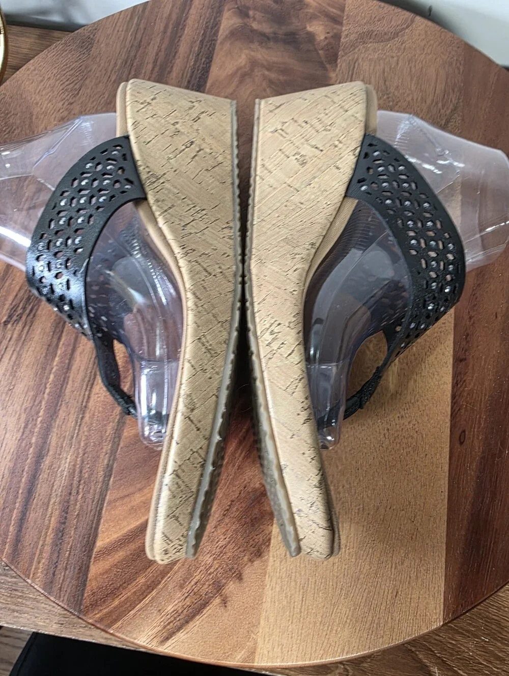 Skechers Cali Beverlee Pier Stroll Wedge Sandals Black Size 10 Like New